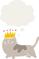 dessin animé arrogant chat avec pensée bulle dans rétro style png