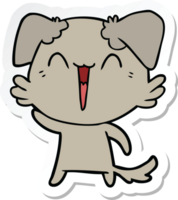 sticker van een wuivende kleine hond cartoon png