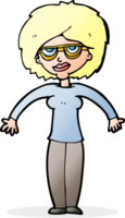 cartoon woman shrugging shoulders png