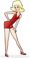 cartoon model woman posing png