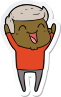 sticker of a cartoon man laughing png