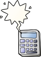 cartoon calculator and speech bubble in smooth gradient style png