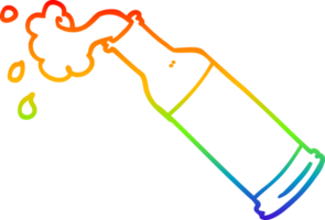 arcobaleno gradiente linea disegno cartone animato bottiglia di birra schiumosa png