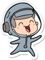 klistermärke av en glad tecknad astronaut png