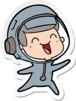 sticker of a happy cartoon astronaut png