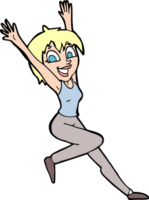 Cartoon aufgeregte Frau png