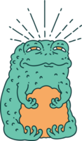 personaje de sapo estilo tatuaje tradicional png