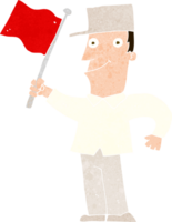 karikaturmann, der flagge schwenkt png