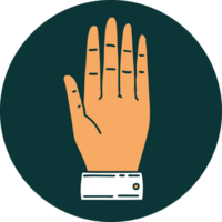 iconic tattoo style image of a hand png