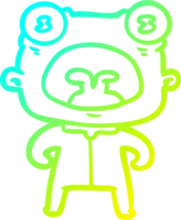 frio gradiente linha desenhando do uma desenho animado esquisito estrangeiro gritando png