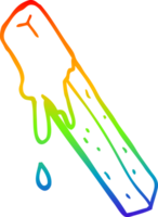 rainbow gradient line drawing of a cartoon dipped fry png