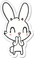 autocollant d'un lapin de dessin animé mignon png