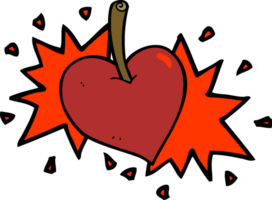 cartoon love heart cherry png