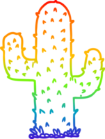 regenboog helling lijn tekening van een tekenfilm cactus png