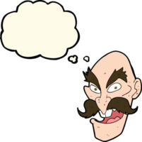 cartoon evil old man face with thought bubble png