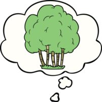 Cartoon-Baum mit Gedankenblase png