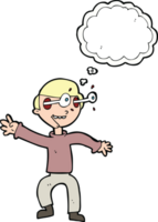 cartoon amazed boy with thought bubble png