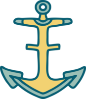 iconic tattoo style image of an anchor png