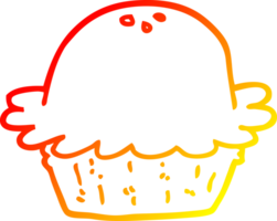 warm gradient line drawing of a cartoon pie png