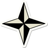 klistermärke av tatuering i traditionell stil av en stjärna symbol png