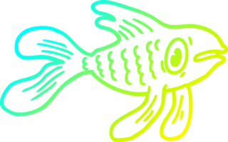 cold gradient line drawing of a cartoon fish png