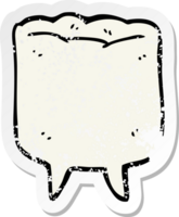 distressed sticker of a cartoon tooth png