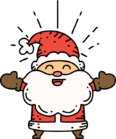 illustration of a traditional tattoo style happy santa claus christmas character png