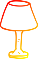 warm Gradient Linie Zeichnung von ein Karikatur Schreibtisch Lampe png