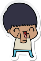 sticker of a happy cartoon boy png