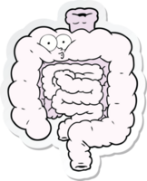 sticker of a cartoon surprised intestines png