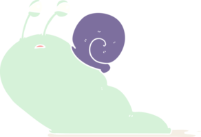 flat color style cartoon slug png