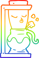 arcobaleno pendenza linea disegno di un' cartone animato filtro caffè macchina png