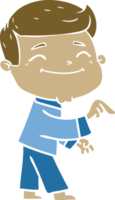 happy flat color style cartoon man png