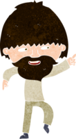cartoon bearded man pointing and laughing png