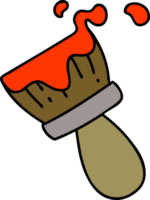 cartoon of a paintbrush loaded with paint png