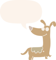cartoon dog with speech bubble in retro style png
