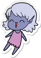 sticker of a cartoon elf girl png