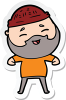 sticker of a cartoon happy bearded man png