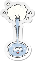 bedrövad klistermärke av en tecknad trött vetenskapsexperiment png