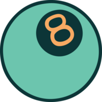 iconic tattoo style image of 8 ball png