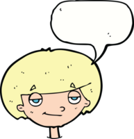 cartoon smug looking boy with speech bubble png