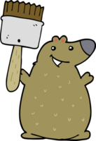 cartoon bear with paint brush png