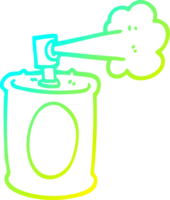 cold gradient line drawing of a cartoon spraypaint can png