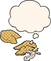 cartoon fortune cookies with thought bubble in comic book style png