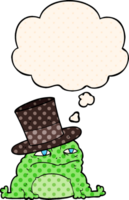 cartoon rich toad with thought bubble in comic book style png