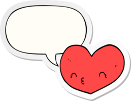 cartoon heart with face with speech bubble sticker png