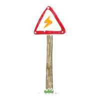 señal de advertencia eléctrica de dibujos animados png