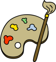 cartoon of an artists palette and brush png