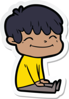 sticker of a cartoon happy boy png