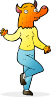 cartoon dancing fox woman png